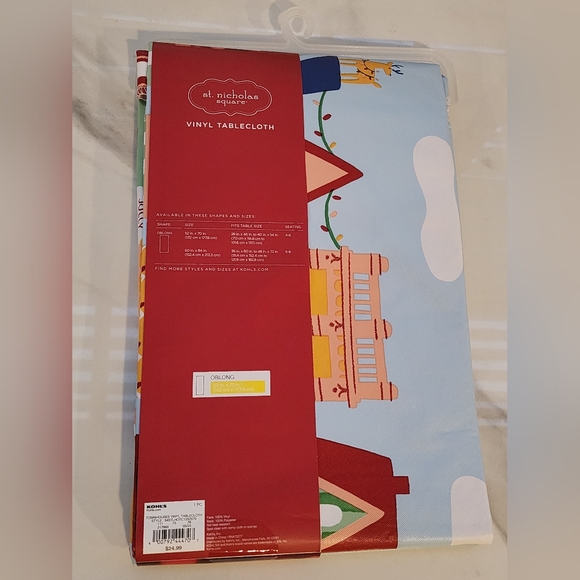 St. Nicholas Square Holiday House Vinyl Table Cloth 50 x 70 - Picture 3 of 5